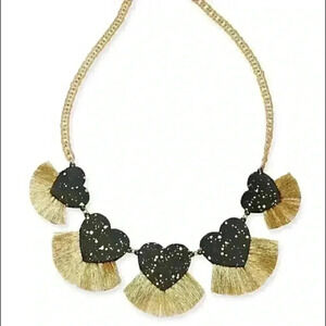 INC new gold  resin hearts and gold tone n…